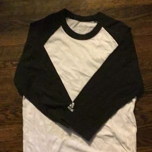 Black and White Adidas quarter sleeve